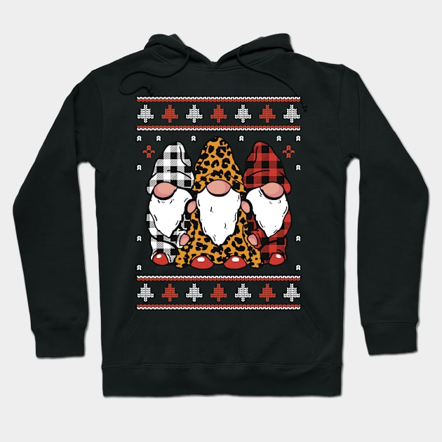 Merry Christmas Gnomes Crew Hipster Fashion Hoodie by Kali Space